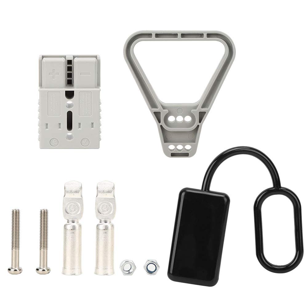 175A Battery Quick Disconnect Power Connectors, DC600V Max 1 AWG Electrical Plug with Adapter Cover + A Handle for Recovery Winch Trailer Forklift, Compatible for Anderson 175Amp