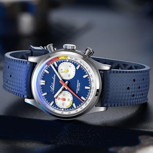 ADDIESDIVE Men’s 38mm Quartz Chronograph Watch, 100M Water-Resistant, BGW9 Luminous, 316L Stainless Steel, Nylon Strap, FKM, Rubber