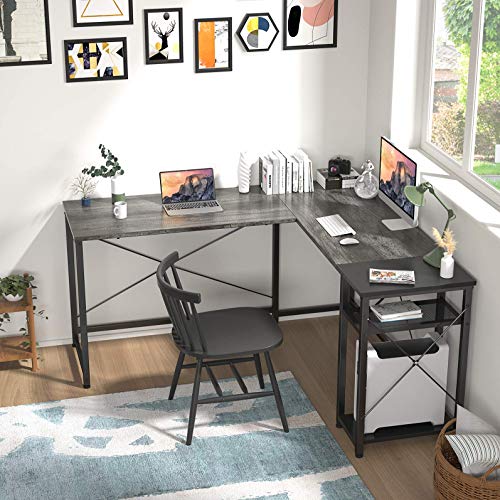 Homfio L Shaped Desk Computer Office Desk with Shelves Corner Computer Desk Large Gaming Table Industrial Simple Desk… - Image 3