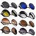 AV SUPPLY Hot Steampunk Retro Style 50s Silver & Black Frame Round Blue Mirror Lens Glasses Blinder Beach Sunglasses