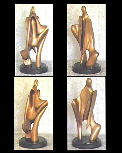 'Open Heart' Abstract Bronze Angel by Sculptor Gloria Jelladian. 17" High with Black Granite Base.