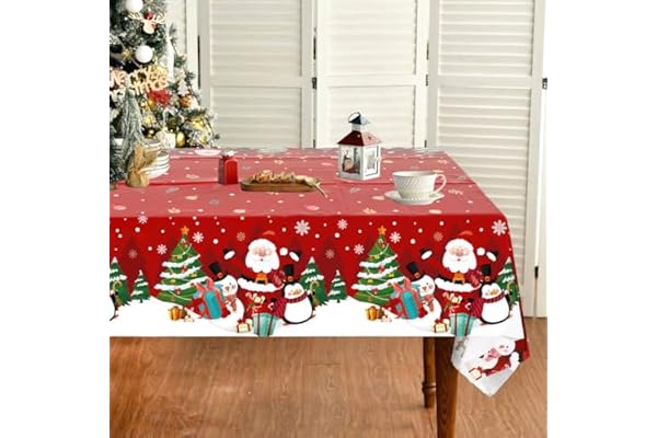Toalhas de mesa de Feliz Natal, toalhas de mesa de plástico descartáveis, Papai Noel, boneco de neve, pinguim, toalha de mesa