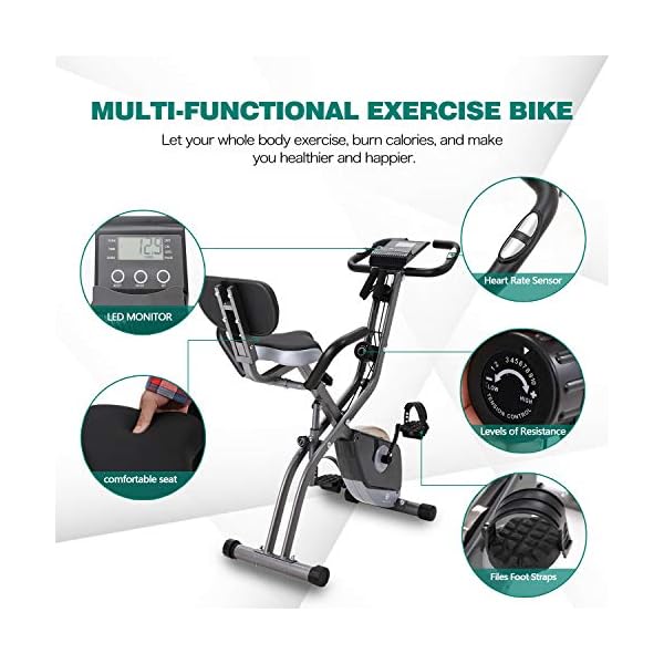 Folding-Exercise-Bike-with-10-Level-Adjustable-Magnetic-Resistance-Upright-and-Recumbent-Foldable-Stationary-Bike-is-The-Perfect-Workout-Bike-for-Home-Use-for-Men-Women Folding Exercise Bike with 10-Level Adjustable Magnetic Resistance | Upright and Recumbent Foldable Stationary Bike is…
