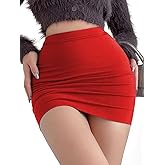 YFANG Women's Elastic High Waist Bodycon Business Mini Skirt Slim Fit Office Pencil Short Skirt