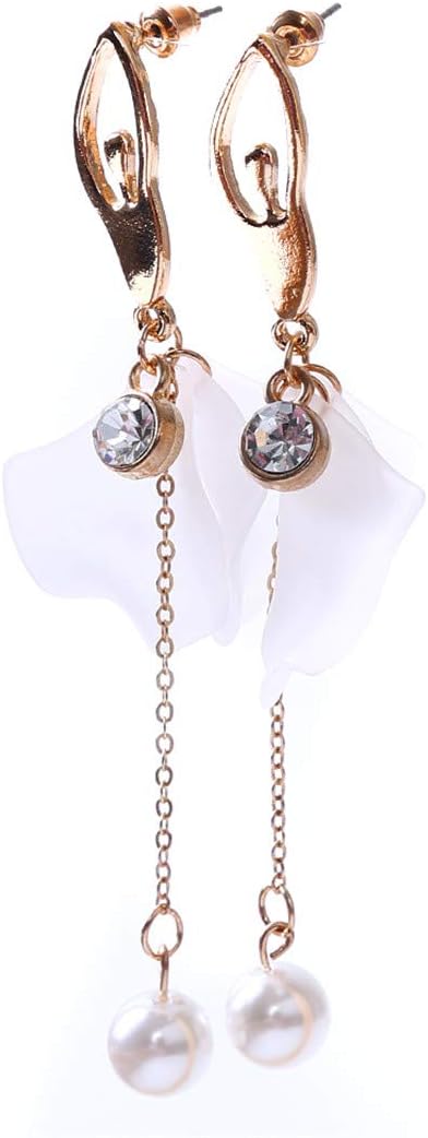 Faliya Fringe Stud Earrings Ballerina Girl Style Earrings Long Pearl Drop Earrings Nice Jewelry Accessories Gift