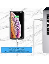 OMEETIE iPhone Xs Max Battery Case, 5000mAh Slim Portable Rechargeable Charging Case Compatible with iPhone Xs Max(6.5 inch) Protective Charger Case (Black)