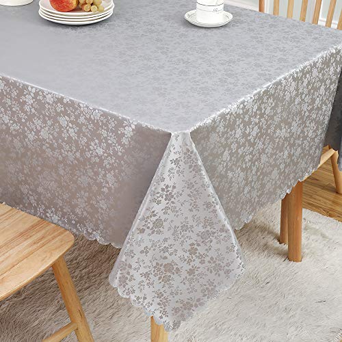 HENLY Waterproof Vinyl Tablecloth,OilProof SpillProof Wipeable PVC