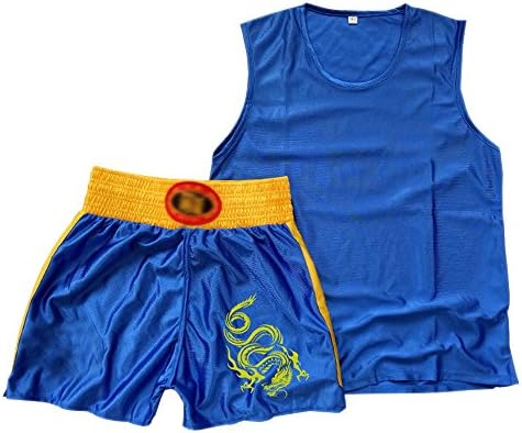 Fuyingda Kids Adult Unisex Boxing Uniform Clothes 2 Pieces Set Top Short Martial Arts Suits