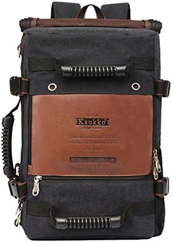 3 in 1 Outdoor Backpack large capacity men canvas messenger bag two colors selectable Shoulder bag Computer Laptop Bag (black)