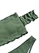 SweatyRocks Women's Sexy Bikini Set Solid Color Off Shoulder Bandeau Two Piece Swimsuit Green M
