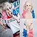 Lemoncy Wavy Long Curly Synthetic Hair Halloween Costume Cosplay Wig Adjustable Pink and Blue Ponytail Wigs for Party