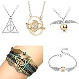 Necklace Merchandise for HP Fans, Necklace Bracelet Jewelry Set Best Gift for Boys, Daughter, Girls, Women