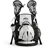 SPORTINE Extra Large Lacrosse Backpack, Shoe Compartment and Two Lax Stick Holders, Holds All Field Hockey or Lacrosse Equipment, Multifunctional Sports Backpack Waterproof Bag for Adults