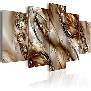 Konda Art - Large Size Framed Modern Abstract Canvas Wall Art Painting Decor HD Print Contemporary Artwork Hanging for Home Decorations Stretched and Ready to Hang (W60 x H30, Brown Tide)