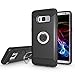 PEYOU Galaxy S8 Plus Case, Protective Case with Shock-Absorption Drop-Protection Hard PC Shell & Soft Silicone Inner & 360 Rotating Ring Grip Holder Kickstand for Samsung Galaxy S8 Plus - Black
