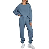 AUTOMET Womens 2 Piece Outfits Sweatsuit Lounge Sets Oversized Sweatshirt Baggy Sweatpants Fall Fashion with Pockets