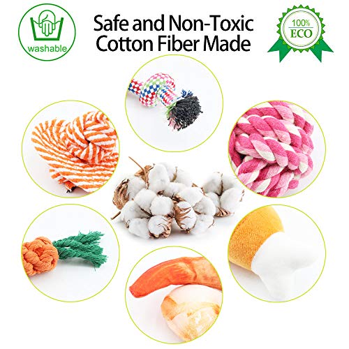 Luzvida Dog Chew Toys Durable Pet Puppy Rope Toys Washable Reusable Teething Toy for Small and Medium Dogs (Drumstick Set)