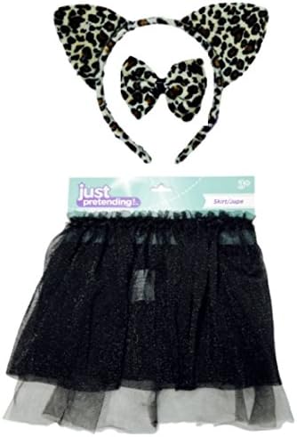 Cute Leopard Halloween Costume Glittery Skirt, Headband, Bowtie, Tail