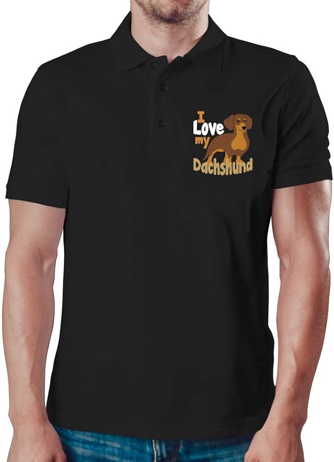 Amazon.com: Eddany I Love My Dachshund Polo Shirt: Clothing