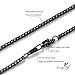 KissYan Black Stainless Steel 1.0 mm to 2.0 mm Box Chain Necklace 18-30 Inch for Unisex