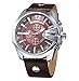 CURREN Men's Sports Waterproof Date Leather Strap Wrist Watch 8176 Silver Brown