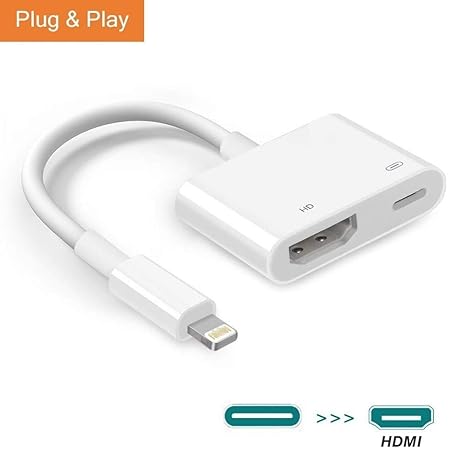 SUNKY HDMI-Kabeladapter für Telefon/Pad, 1080P-Digital-AV-Adapter Sync-Bildschirm HDMI-Anschluss mit Ladebuchse für Telefon u