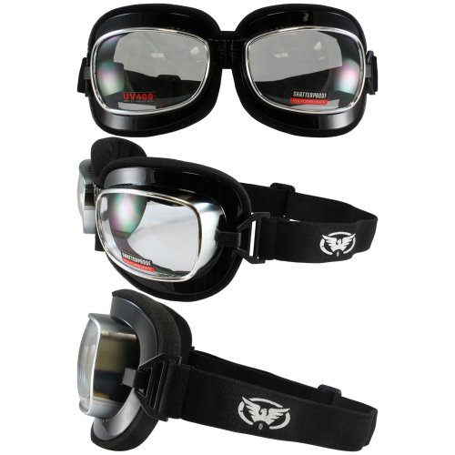 Retro joe red baron style smoke motorcycle aviator fold…