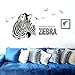 Iuhan Huge Zabra Vinyl Wall Sticker Zebra Wall Decals Animal Print Home Murals Decor