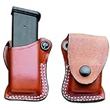 Desantis F.T.U. Leather Magazine Pouch for Glock 43 Mag Tan Right Hand