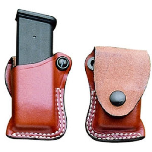 DeSantis F.T.U. Leather Magazine Pouch for Glock 43 Mag Tan Right Hand