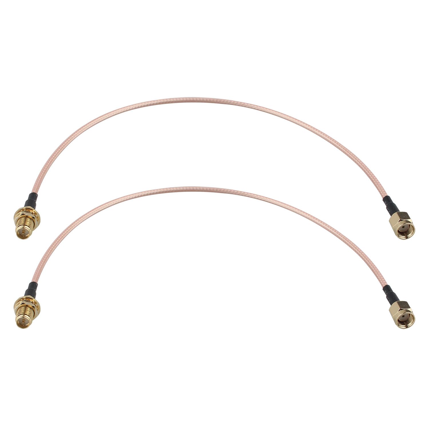 Futheda 2pcs RP-SMA Male to RP-SMA Female Bulkhead Mount WiFi Aerial Antenna Extension Cable RG316 Coaxial Cable 30cm/12 inch for Wireless PCI Express PCIE Network Card WiFi Router USB Adapter