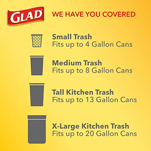 GLAD ForceFlex Tall Drawstring Trash Bags, 13 Gallon White Trash Bags