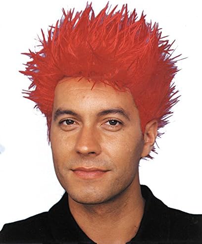 Amazon Com Star Power Crazy Punk Rockstar Hair Mens Wig Red