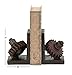 Deco 79 Poly-Stone Gear Bookends, 7 by 5-Inch, Set of 2, 5x5x7, Brown