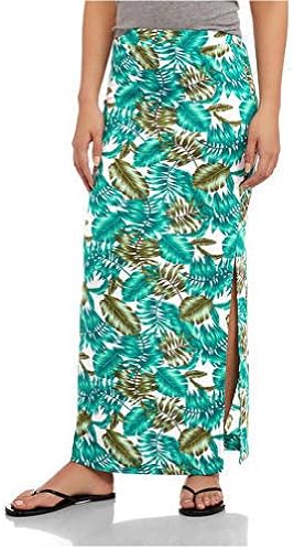Op Ocean Pacific Women's Printed Maxi Skirt with Side Slit (X-Large, Standard White Combo)