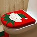 promotion Toilet Seat Cover Rug Set Christmas Decorations Bathroom Set of 3 pieces BUREI