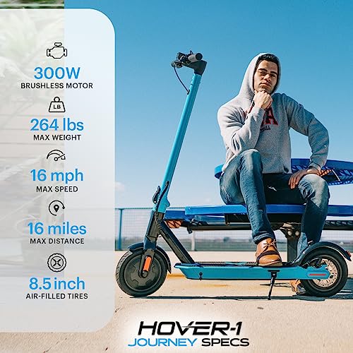 Hover-1 Journey Electric Scooter 14MPH, 16 Mile Range, 5HR Charge, LCD Display, 8.5 Inch High-Grip Tires, 220LB Max Weight, Cert. & Tested - Safe for Kids, Teens, Adults