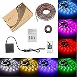 Battery Powered LED Strip Lights USB Operated TV Backlight, Imenou Led Lights Strip with RF Remote RGB Led Strip Rope Lights Waterproof Led Strip Lighting (2M/6.56ft)