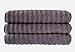 Classic Turkish Towels Jacquard Rib Style Jumbo Bath Sheet 3-Pieces (Gray 3PC Set)