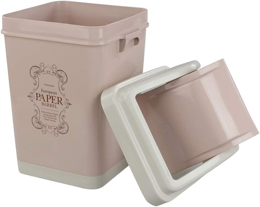 Annkky 15 L Small Bathroom Bins with 2 Rolls Bin Liners, Plastic Swing Dustbin with Lid (Pink) - Image 5