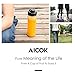 Personal Blender Aicok Smoothie Blender with Travel Portable Bottle, Electric Mini Blender Stainless Steel 4-Blade for Juice, Shakes and Baby Food, 300W