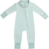 MON CHOU 100% Organic Pima Cotton Baby Pajamas | 2-Way Zipper, Convertible Footie & Mittens | Unisex - Sizes 0–18 Months