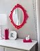 Decorative Oval Wall Mirror, White Wooden Frame for Bathrooms, Bedrooms, Dressers, and Antique Princess Décor, Large