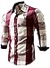 Neleus Men's Long Sleeve Button Down Plaid Shirts,112,Red,XL,Tag 2XL