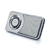 Slim Bluetooth Speaker with LED Light, ARCHEER Pocket Portable Bluetooth Speaker with Phone Stand Cradle and FM Radio for iPhone Samsung and More, Gray