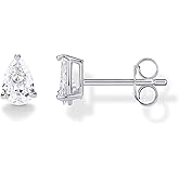 PAVOI 14K Gold Plated 925 Sterling Silver Cubic Zirconia Stud Earrings for Women - Simulated Diamond CZ Earrings