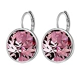 Xuping Jewelry Fashion Hoop Earrings Crystals from Swarovski for Women Jewelry Valentine's Day Gifts (Classic Pink)