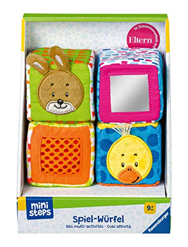 Ravensburger ministeps 4161 Spiel-Würfel, 4 bunte Stapelwürfel mit Spieleffekten, Baby Spielzeug ab 9 Monaten – Bild 3