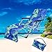FLYMEI Beach Chair Cover with Pockets, Chaise Lounge Cover for Pool, Sun Lounger, Hotel, Vacation with Storage Pockets, Blue 82.5’’x29.5’’ Beach Towel for Chair