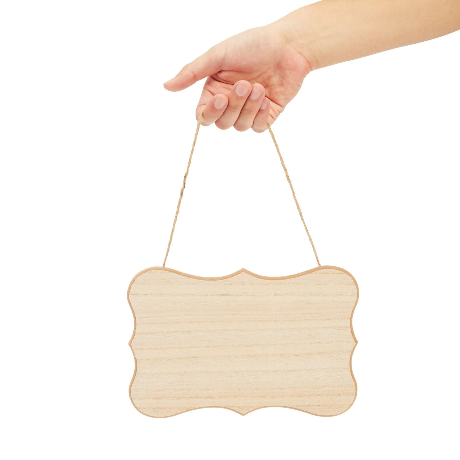 Juvale Wooden Plaques for Crafts - 9x6 Inch Unfinished MDF Blanks with Jute Rope, 1/4 Inch Thick, 6 Pack - Blank Wood Hanging Plaques for DIY Painting & Home Decor - Wooden Craft Hanging Sign